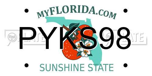 PYKS98 Florida License Plate
