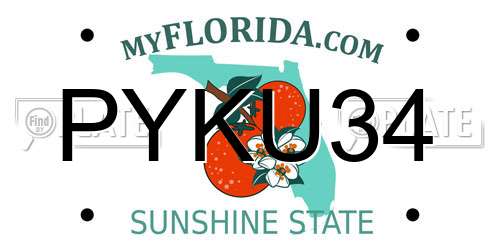 PYKU34 Florida License Plate