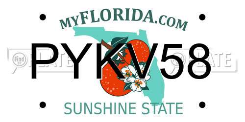 PYKV58 Florida License Plate
