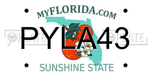 PYLA43 Florida License Plate