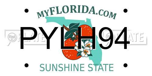 PYLH94 Florida License Plate