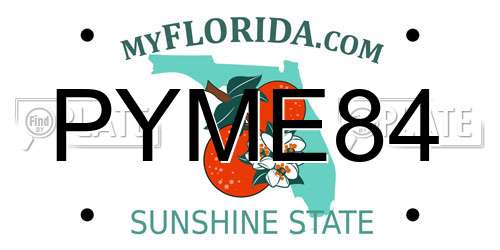PYME84 Florida License Plate