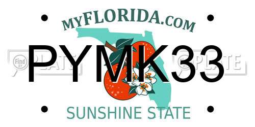 PYMK33 Florida License Plate