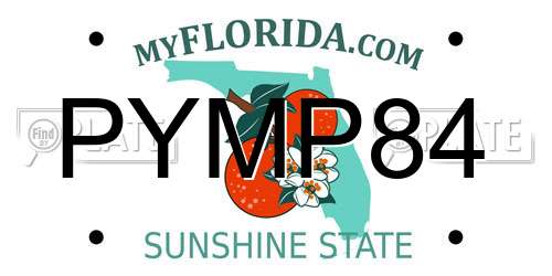 PYMP84 Florida License Plate
