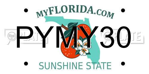 PYMY30 Florida License Plate