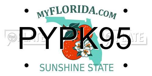 PYPK95 Florida License Plate