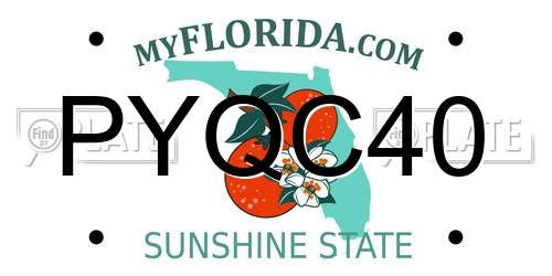 PYQC40 Florida License Plate