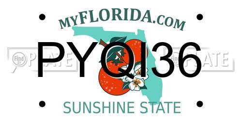PYQI36 Florida License Plate