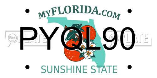 PYQL90 Florida License Plate