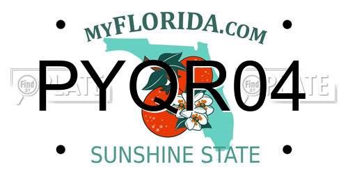 PYQR04 Florida License Plate