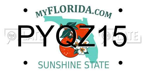 PYQZ15 Florida License Plate