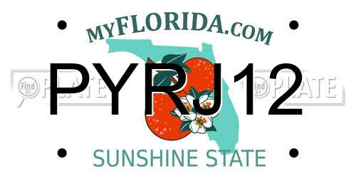PYRJ12 Florida License Plate