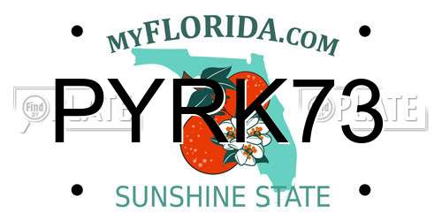 PYRK73 Florida License Plate