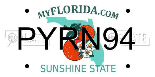 PYRN94 Florida License Plate