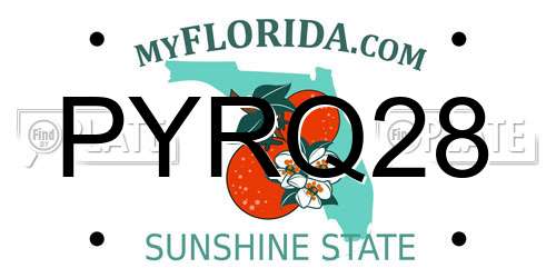PYRQ28 Florida License Plate
