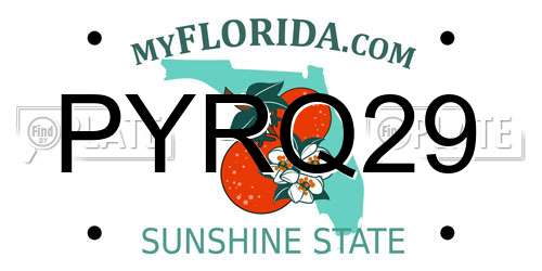 PYRQ29 Florida License Plate