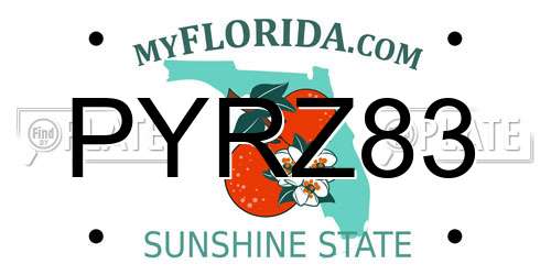 PYRZ83 Florida License Plate