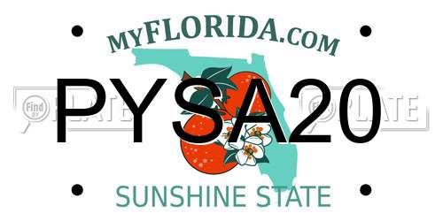 PYSA20 Florida License Plate