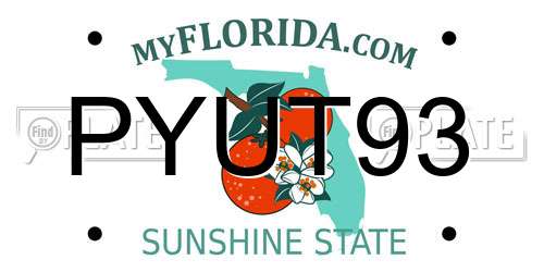 PYUT93 Florida License Plate