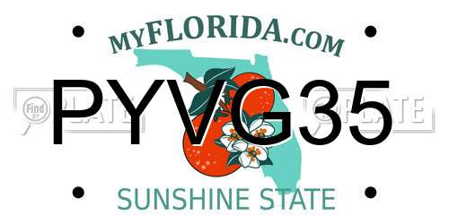 PYVG35 Florida License Plate