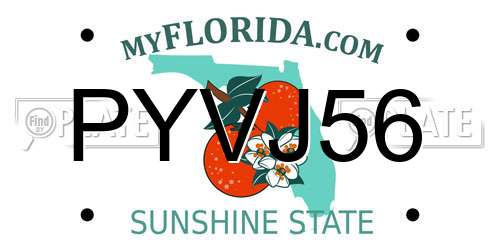 PYVJ56 Florida License Plate
