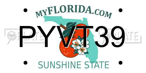 PYVT39 Florida License Plate