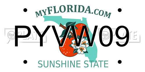 PYVW09 Florida License Plate