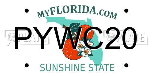 PYWC20 Florida License Plate