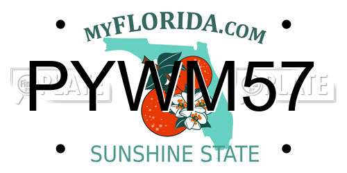PYWM57 Florida License Plate