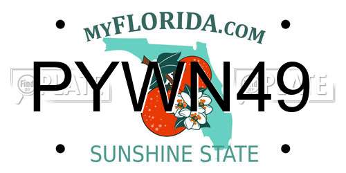PYWN49 Florida License Plate