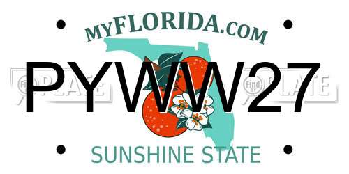 PYWW27 Florida License Plate