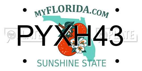 PYXH43 Florida License Plate