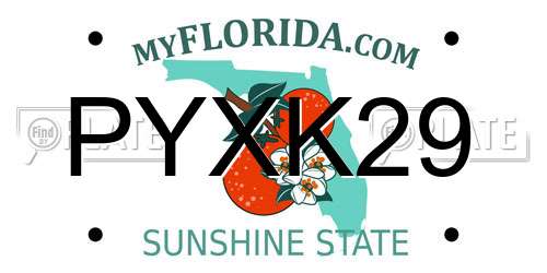 PYXK29 Florida License Plate