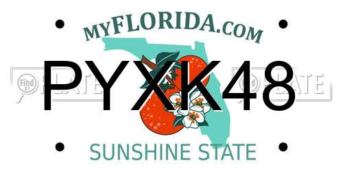 PYXK48 Florida License Plate