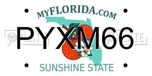 PYXM66 Florida License Plate