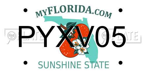 PYXV05 Florida License Plate