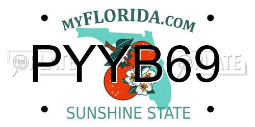 PYYB69 Florida License Plate