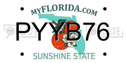PYYB76 Florida License Plate