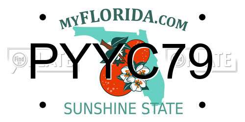 PYYC79 Florida License Plate