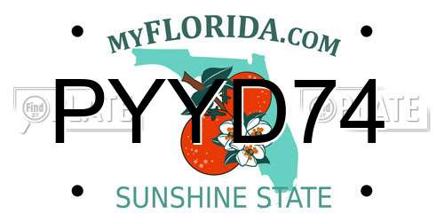 PYYD74 Florida License Plate