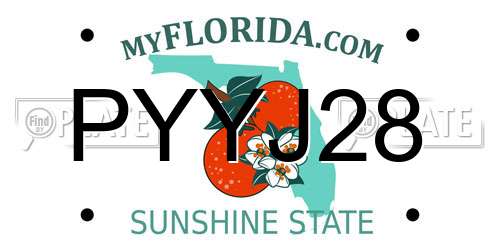 PYYJ28 Florida License Plate