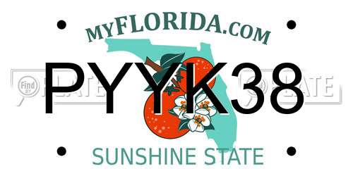 PYYK38 Florida License Plate