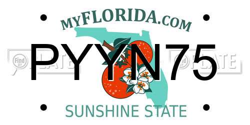 PYYN75 Florida License Plate