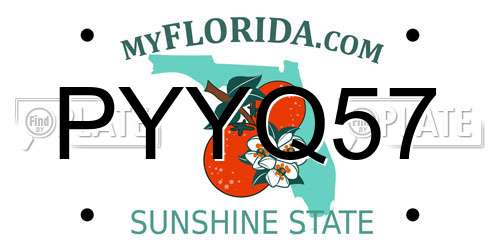 PYYQ57 Florida License Plate