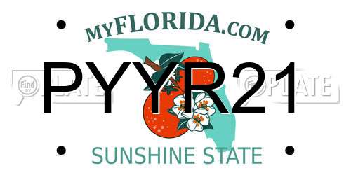 PYYR21 Florida License Plate