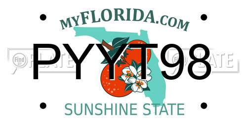 PYYT98 Florida License Plate