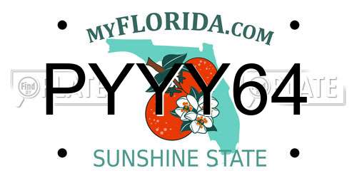 PYYY64 Florida License Plate