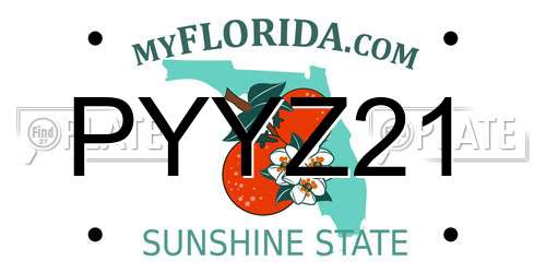 PYYZ21 Florida License Plate