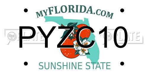 PYZC10 Florida License Plate