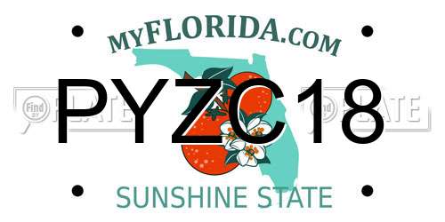 PYZC18 Florida License Plate